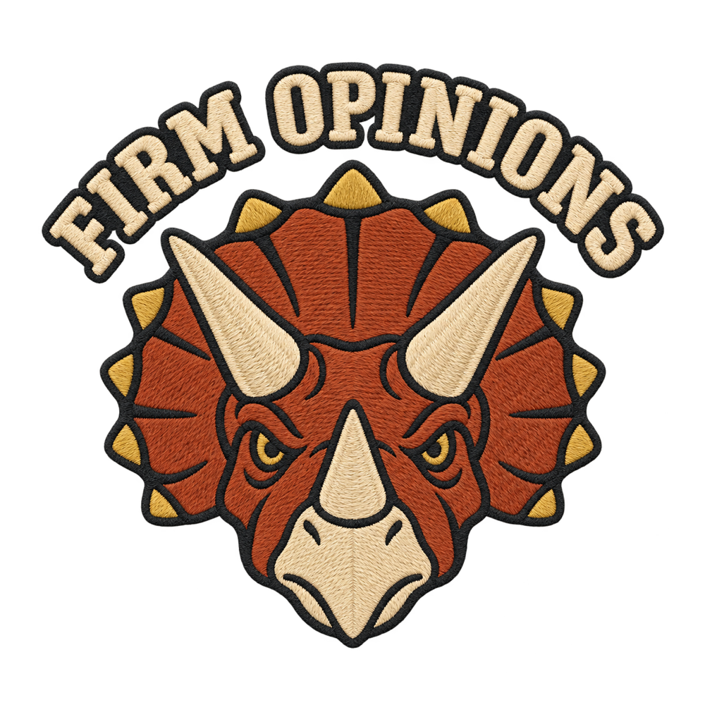 Framed view of Firm Opinions Triceratops Cap