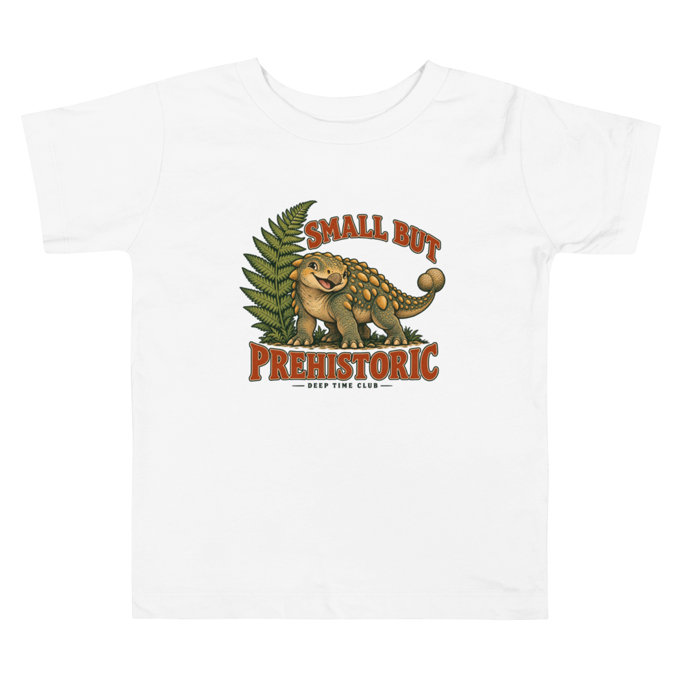 Small but Prehistoric Tee supplier-rendered front view in White