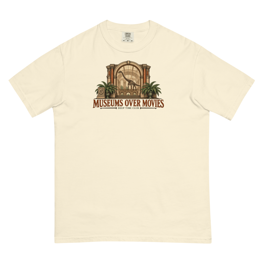 Museums Over Movies Tee supplier-rendered front view in Ivory