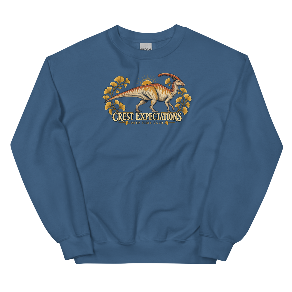Crest Expectations Crewneck supplier-rendered front view in Indigo Blue