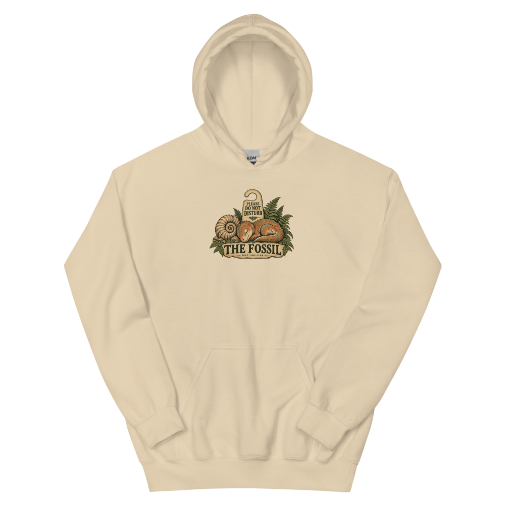 Please Do Not Disturb the Fossil Hoodie supplier-rendered front view in Sand