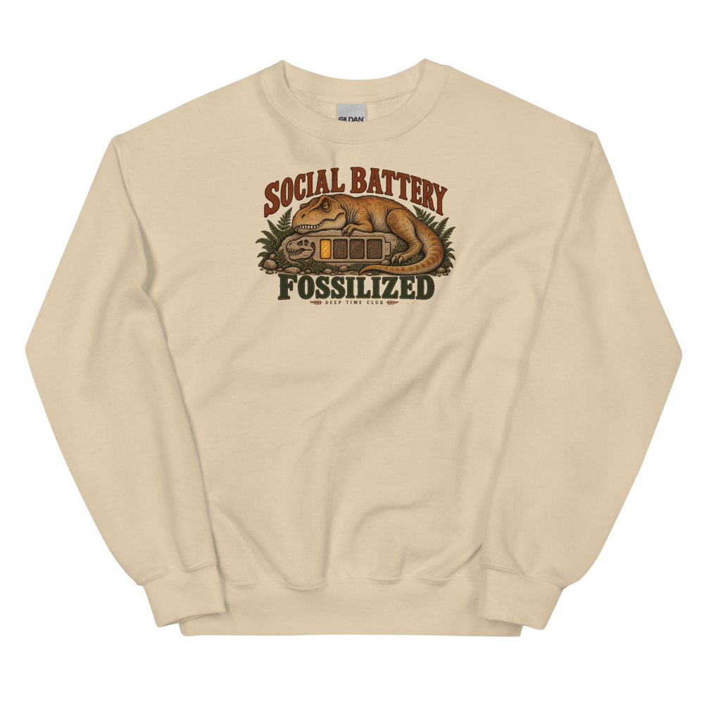 Social Battery: Fossilized Sweatshirt supplier-rendered front view in Sand