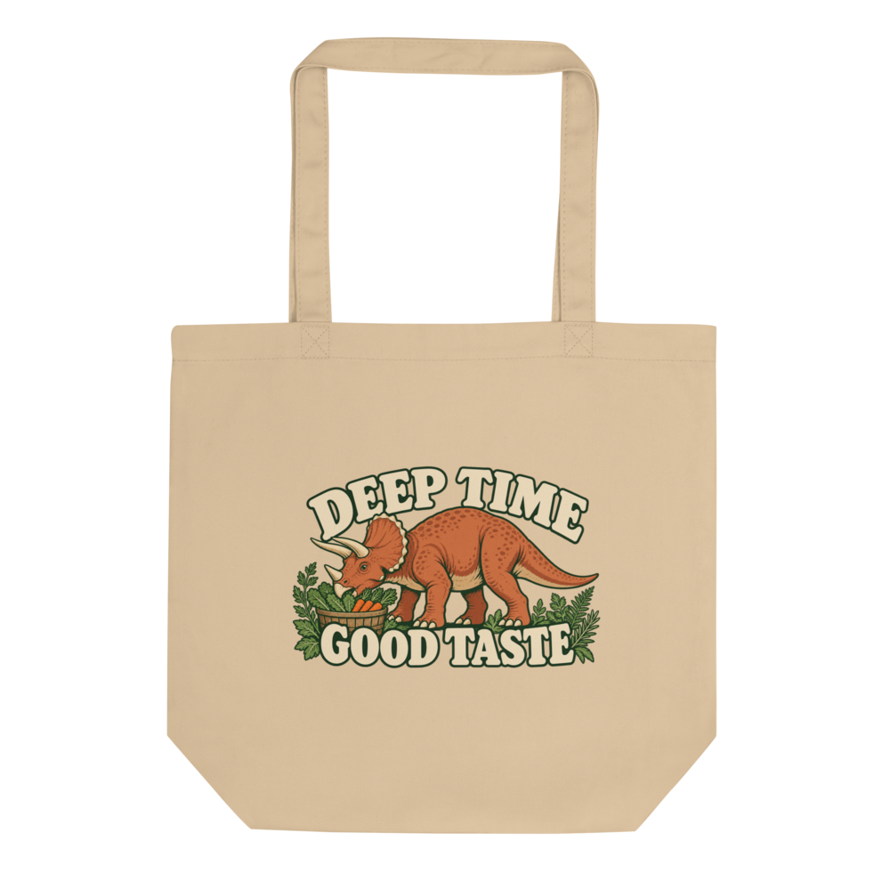 Deep Time. Good Taste. Tote supplier-rendered product view in Oyster