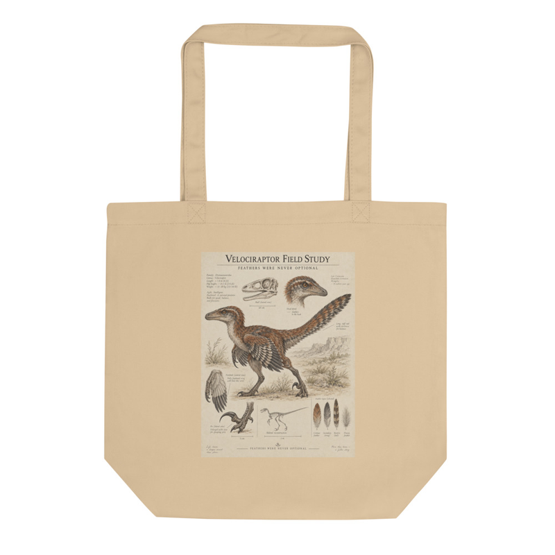 Model showing Dinosaur Library Tote