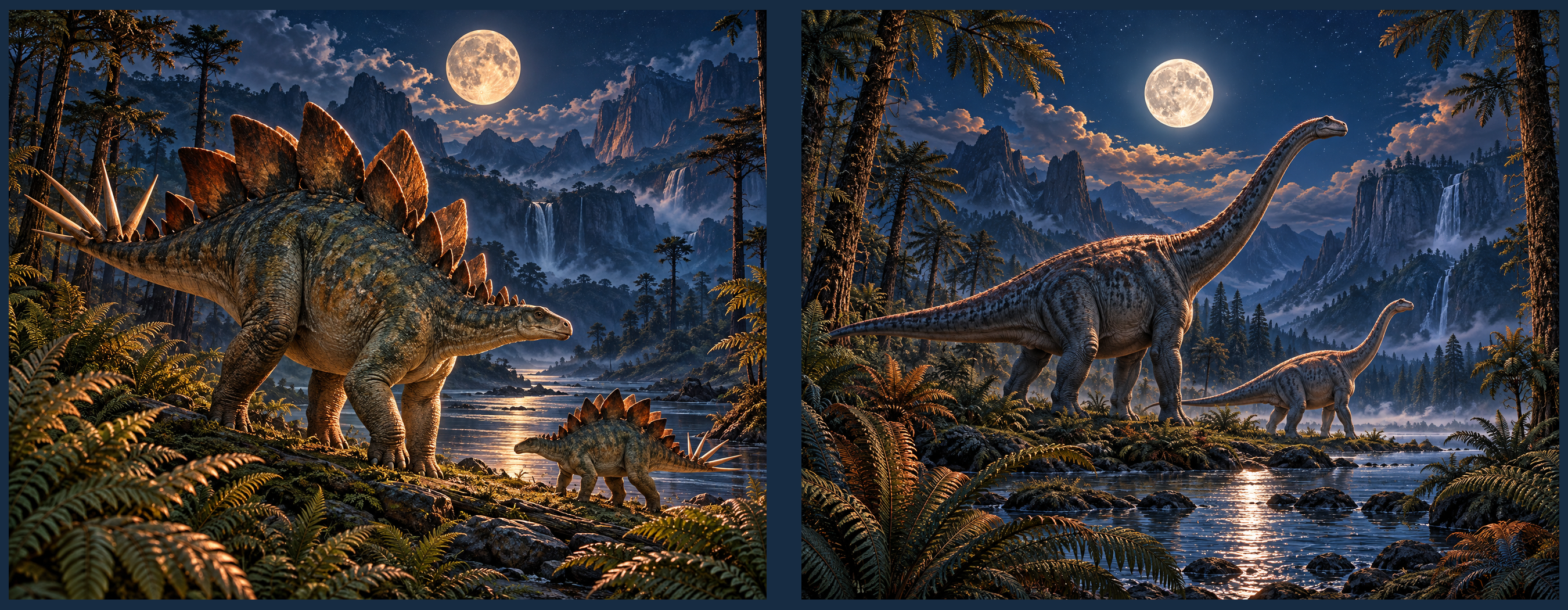 Close view of the original Jurassic Moonlight Wrap Mug graphic